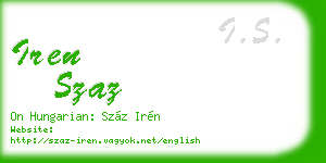 iren szaz business card